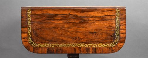 REGENCY ROSEWOOD BRASS INLAID SOFA TABLE - ADDITIONAL PHOTO 9