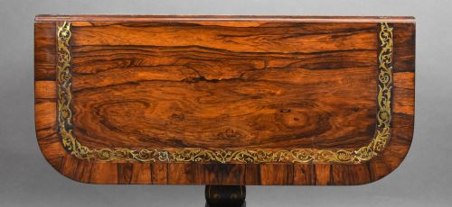 REGENCY ROSEWOOD BRASS INLAID SOFA TABLE - ADDITIONAL PHOTO 13