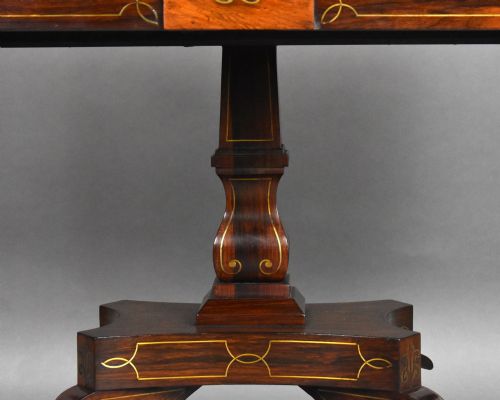 REGENCY ROSEWOOD BRASS INLAID SOFA TABLE - ADDITIONAL PHOTO 14