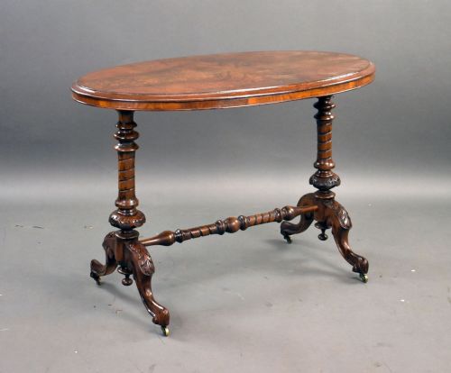 Victorian Burr Walnut Oval Table
