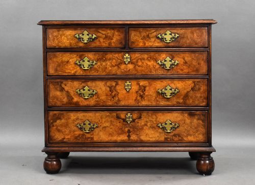 fig 1. 18th Century Burr Walnut Chest of Drawers