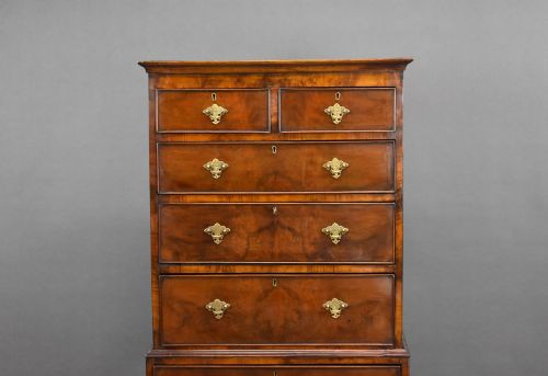 fig 4. Antique Figured Walnut Chest on Chest