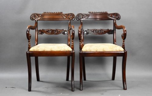 fig 1. Pair of Antique Mahogany Carver Chairs