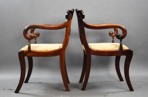 fig 2. Pair of Antique Mahogany Carver Chairs