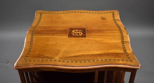 EDWARDIAN MAHOGANY REVOLVING BOOKSTAND - ADDITIONAL PHOTO 4