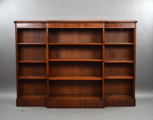 Victorian Mahogany Breakfront Open Bookcase
