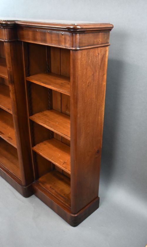 fig 2. Victorian Mahogany Breakfront Open Bookcase
