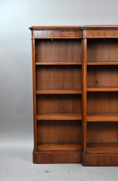fig 3. Victorian Mahogany Breakfront Open Bookcase
