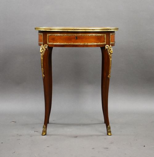 fig 1. 19th Century French Mahogany and Inlaid Occasional Table with Ormolu Mounts
