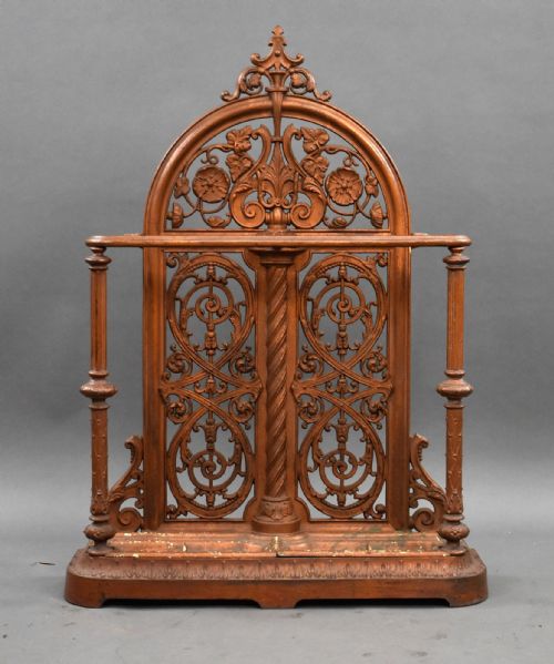 VICTORIAN CAST IRON STICK STAND BY FALKIRK FOUNDRY C1880 - ADDITIONAL PHOTO 1