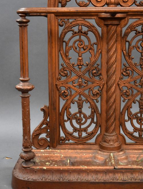 VICTORIAN CAST IRON STICK STAND BY FALKIRK FOUNDRY C1880 - ADDITIONAL PHOTO 3