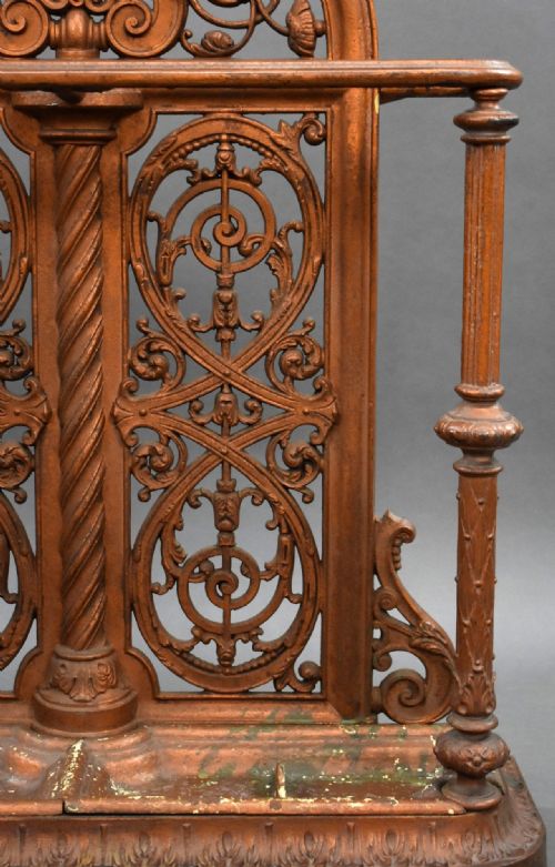 VICTORIAN CAST IRON STICK STAND BY FALKIRK FOUNDRY C1880 - ADDITIONAL PHOTO 6