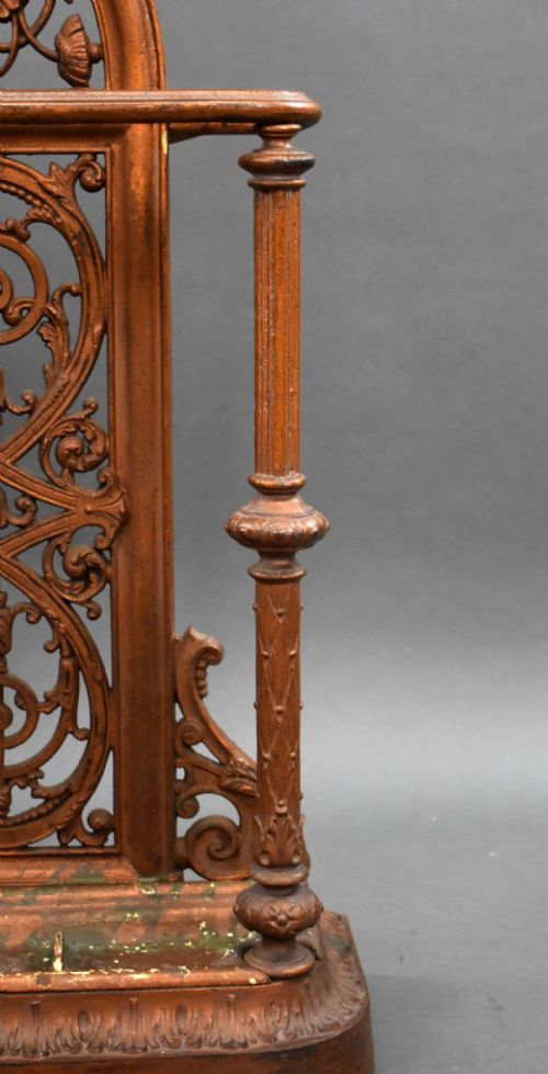 VICTORIAN CAST IRON STICK STAND BY FALKIRK FOUNDRY C1880 - ADDITIONAL PHOTO 7