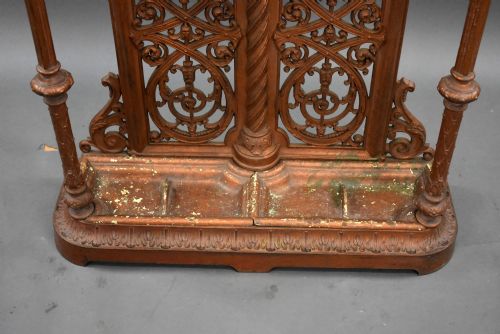 VICTORIAN CAST IRON STICK STAND BY FALKIRK FOUNDRY C1880 - ADDITIONAL PHOTO 8