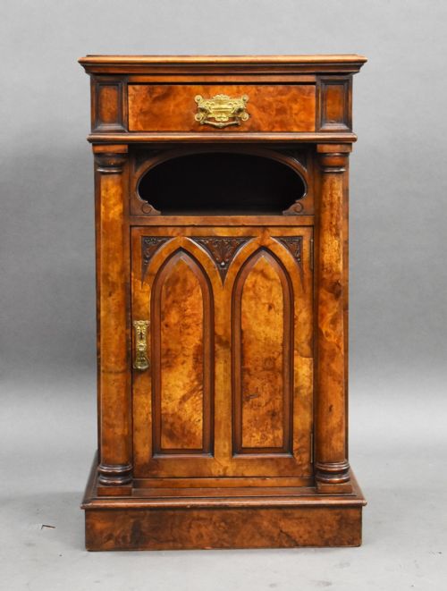 fig 1. Victorian Burr Walnut Pot Cupboard
