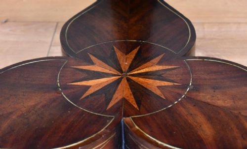 REGENCY FLAME MAHOGANY BRASS INLAID DRUM TABLE - ADDITIONAL PHOTO 15