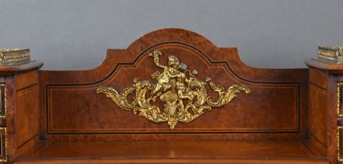 VICTORIAN BURR WALNUT AND ORMOLUMOUNTED PEDESTAL DESK WITH CABINET TOP - ADDITIONAL PHOTO 12