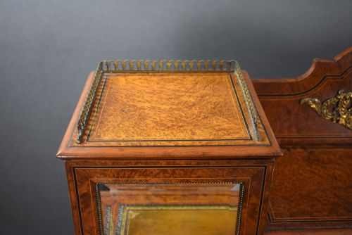VICTORIAN BURR WALNUT AND ORMOLUMOUNTED PEDESTAL DESK WITH CABINET TOP - ADDITIONAL PHOTO 13