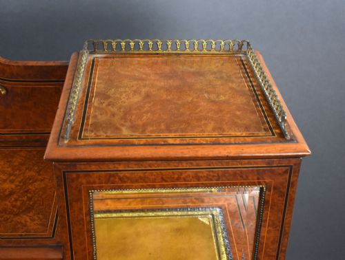 VICTORIAN BURR WALNUT AND ORMOLUMOUNTED PEDESTAL DESK WITH CABINET TOP - ADDITIONAL PHOTO 15