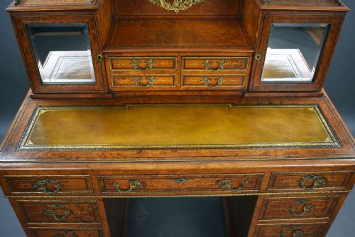 VICTORIAN BURR WALNUT AND ORMOLUMOUNTED PEDESTAL DESK WITH CABINET TOP - ADDITIONAL PHOTO 16