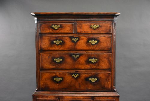 fig 1. 19th Century Walnut Chest on Stand