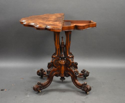 fig 2. Victorian Burr Walnut Card Table