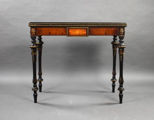 fig 2. Victorian Burr Walnut Inlaid Card Table