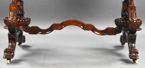 VICTORIAN BURR WALNUT INLAID CENTRE TABLE - ADDITIONAL PHOTO 9
