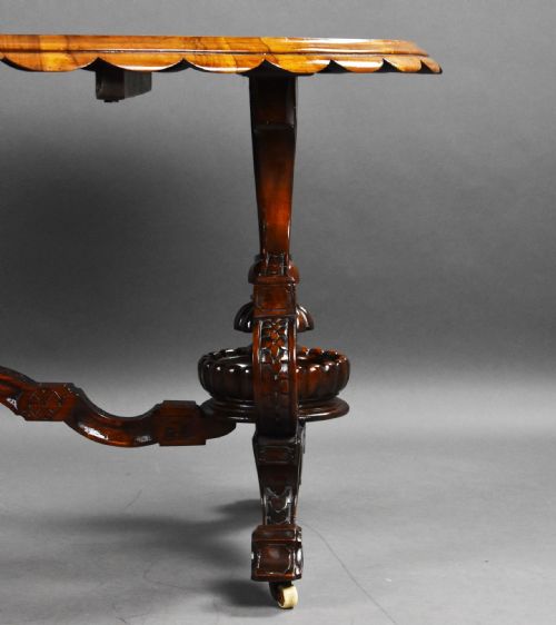 VICTORIAN BURR WALNUT INLAID CENTRE TABLE - ADDITIONAL PHOTO 10