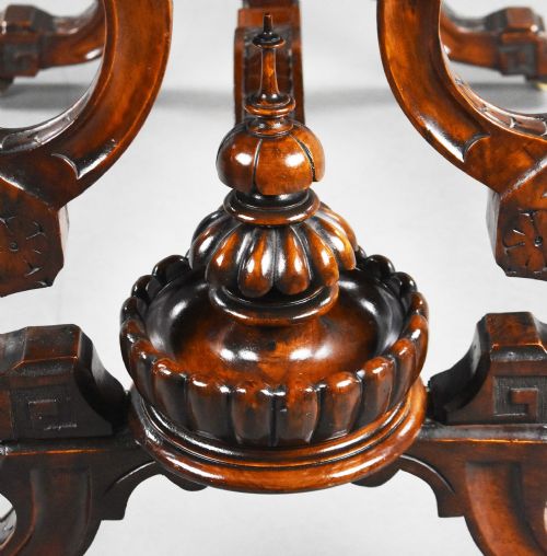 VICTORIAN BURR WALNUT INLAID CENTRE TABLE - ADDITIONAL PHOTO 13