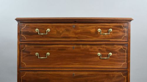 REGENCY MAHOGANY INLAID CHEST OF DRAWERS - ADDITIONAL PHOTO 6