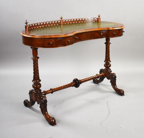 Victorian Rosewood Kidney Shaped Writing Table