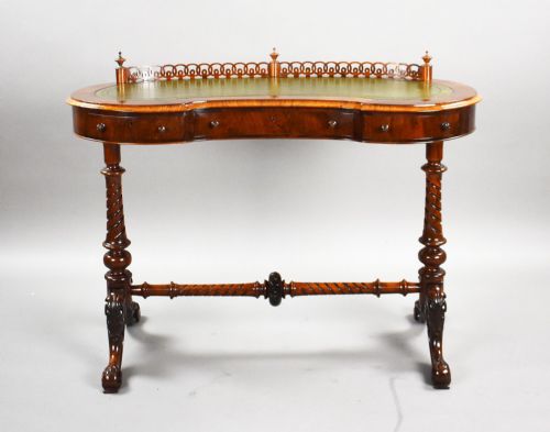 fig 1. Victorian Rosewood Kidney Shaped Writing Table