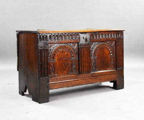 Antique Carved Oak Coffer