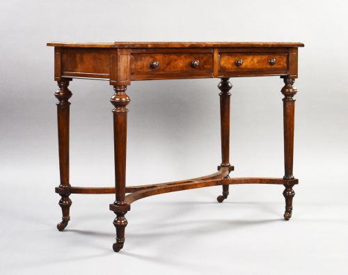 fig 1. Victorian Burr Walnut Writing Table