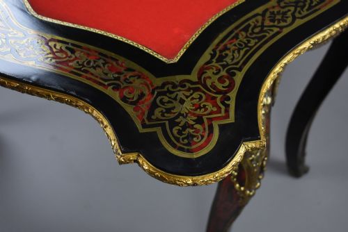 LOUIS XV STYLE BOULLE MARQUETRY CARD TABLE BY EDWARDS ROBERTS - ADDITIONAL PHOTO 11