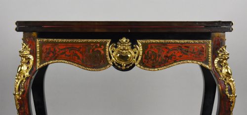 LOUIS XV STYLE BOULLE MARQUETRY CARD TABLE BY EDWARDS ROBERTS - ADDITIONAL PHOTO 13