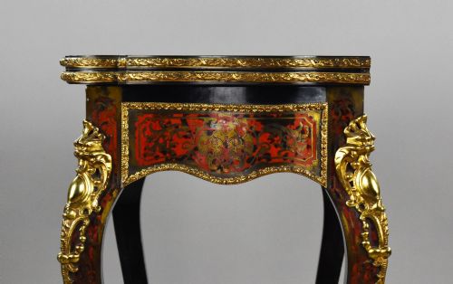 LOUIS XV STYLE BOULLE MARQUETRY CARD TABLE BY EDWARDS ROBERTS - ADDITIONAL PHOTO 14
