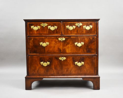 ANTIQUE GEORGIAN BURR WALNUT CHEST OF DRAWERS - ADDITIONAL PHOTO 2