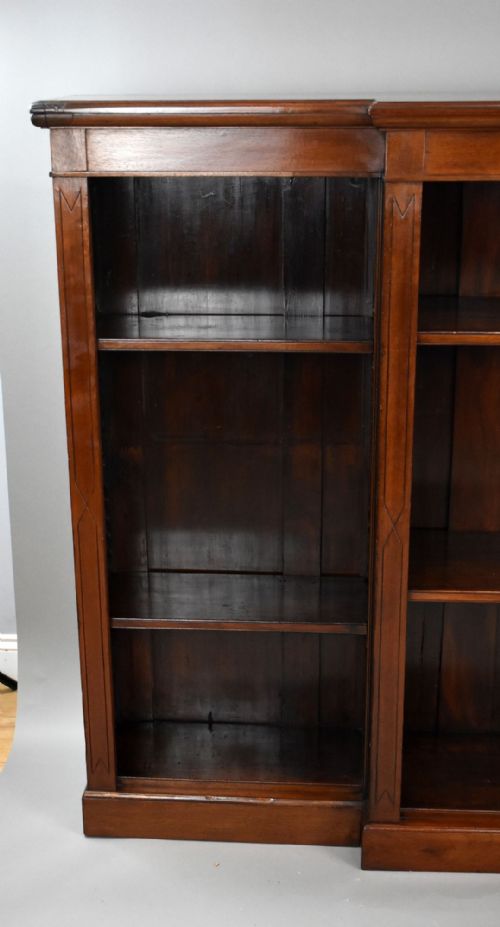 VICTORIAN MAHOGANY OPEN BOOKCASE - ADDITIONAL PHOTO 3