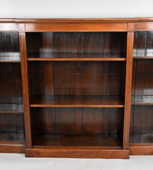 VICTORIAN MAHOGANY OPEN BOOKCASE - ADDITIONAL PHOTO 4