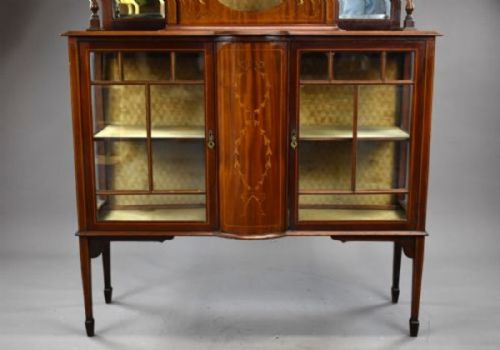 VICTORIAN MAHOGANY INLAID DISPLAY CABINET - ADDITIONAL PHOTO 2