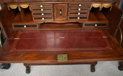 WILLIAM IV FLAME MAHOGANY SECRETAIRE BOOKCASE - ADDITIONAL PHOTO 10