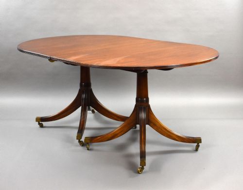 Antique Regency Style Mahogany Pedestal Dining Table