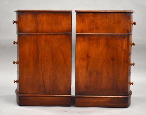 fig 1. Pair of Victorian Mahogany Bow Front Bedside Chests