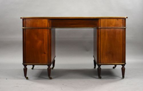 19TH CENTURY FRENCH BRASS INLAID MAHOGANY WRITING TABLE - ADDITIONAL PHOTO 4