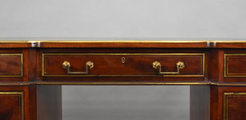 19TH CENTURY FRENCH BRASS INLAID MAHOGANY WRITING TABLE - ADDITIONAL PHOTO 7
