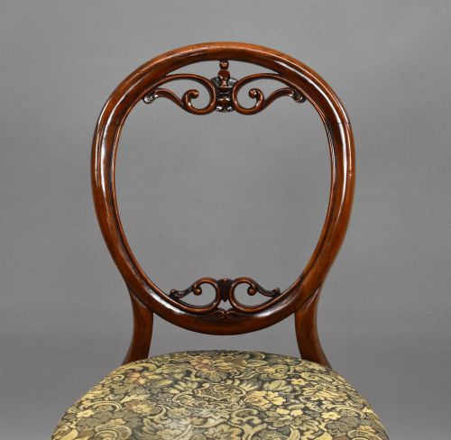 SET FOUR VICTORIAN WALNUT CARVED DINING CHAIRS - ADDITIONAL PHOTO 3