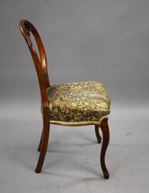 SET FOUR VICTORIAN WALNUT CARVED DINING CHAIRS - ADDITIONAL PHOTO 5