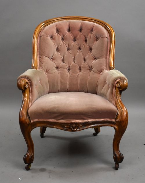 VICTORIAN WALNUT ARMCHAIR - ADDITIONAL PHOTO 1